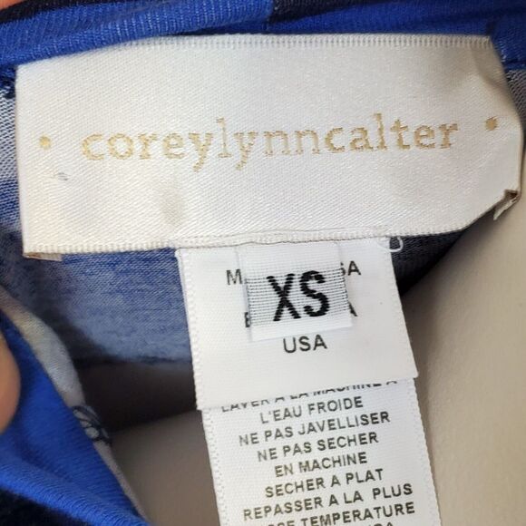 Corey Lynn Calter XS Striped Midi Dress Sleeveless Blue Turquoise Anthropologie - Picture 6 of 8